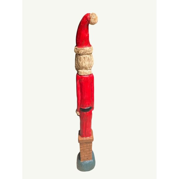 Thin 10 Inch Santa Claus in Chimney Christmas Decoration - Picture 5 of 8